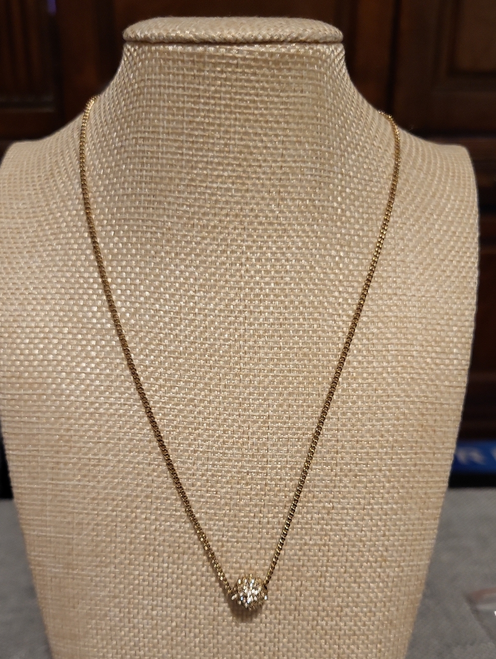 Givenchy Gold Ball Pendant Necklace